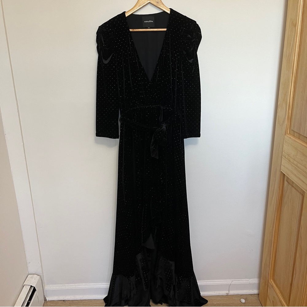 Retrofete Black Maxi Dress with Silver Accents - Picture 5 of 8